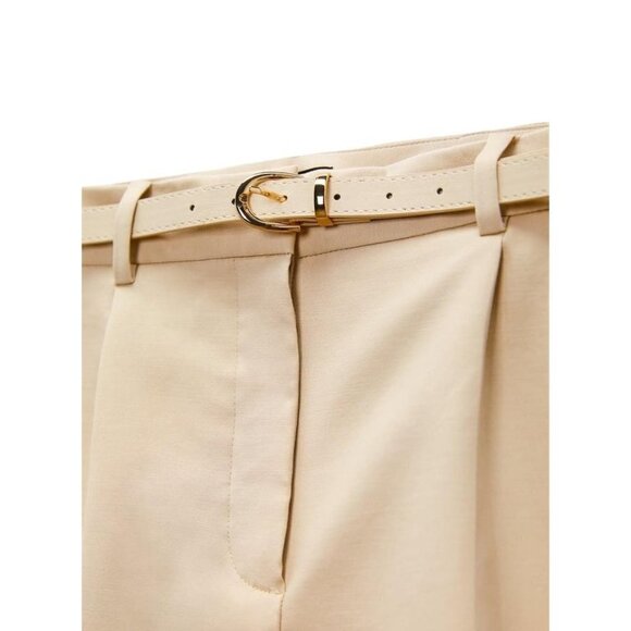 ZARA DOUBLE-FABRIC BERMUDA SHORTS WITH BELT camel SIZE L| 4387/074 - Picture 4 of 4